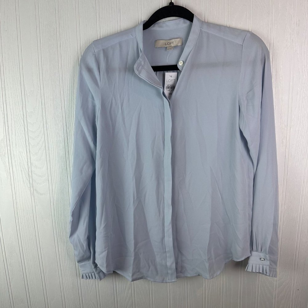 Loft Blouse Blue NWT‎ Size XXS